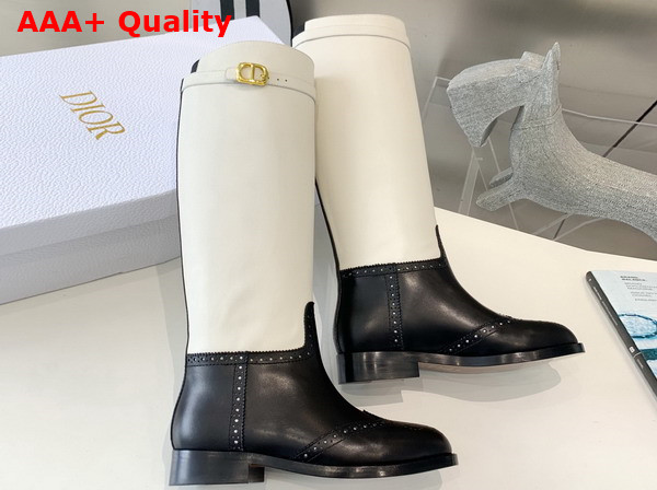 Dior Empreinte Boot White and Black Calfskin Replica