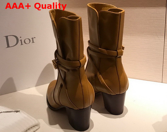 Dior Empreinte Heeled Ankle Boot Ochre Soft Calfskin Replica