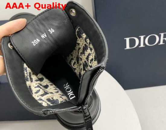 Dior Explorer Ankle Boot Beige and Black Dior Oblique Jacquard and Black Calfskin Replica