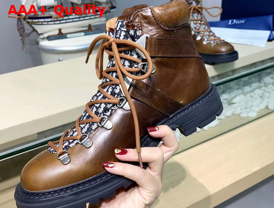 Dior Explorer II Laced and Buckled Ankle Boot in Brown Replica