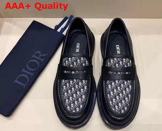 Dior Explorer Loafer Beige and Black Dior Oblique Jacquard and Black Smooth Calfskin Replica