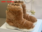 Dior Frost Ankle Boot Beige Shearling Embroidered with Cannage Motif Replica