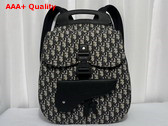 Dior Gallop Backpack Beige and Black Dior Oblique Jacquard and Black Grained Calfskin Replica