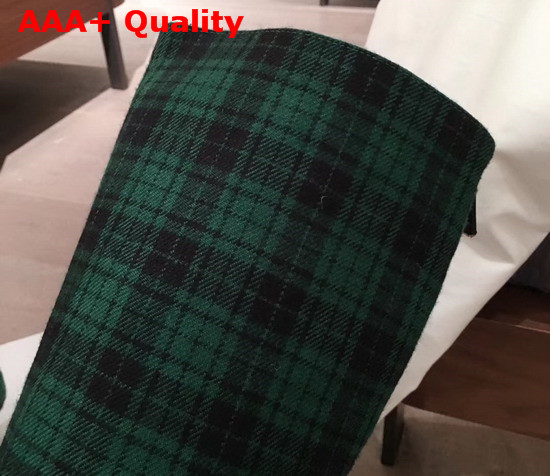 Dior Gang Boot in Tartan Fabric Black and Green Replica