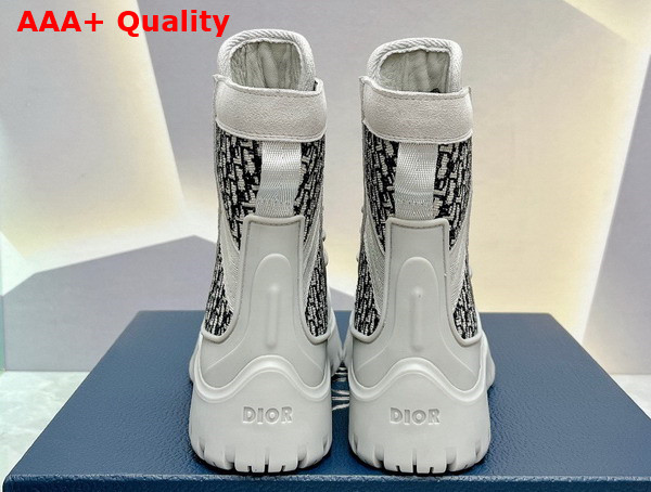 Dior Garden Lace Up Boot Beige and Black Dior Oblique Jacquard and Gray Rubber Replica