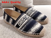 Dior Granville Espadrille Black D Stripes Embroidered Cotton Replica