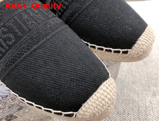 Dior Granville Espadrille Black Embroidered Cotton Replica