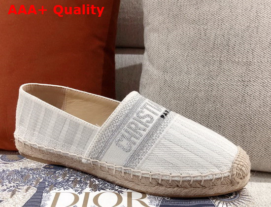 Dior Granville Espadrille Gray Embroidered Cotton Replica