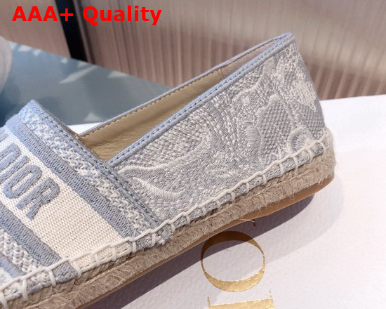 Dior Granville Espadrille Gray Toile de Jouy Reverse Embroidered Cotton Replica