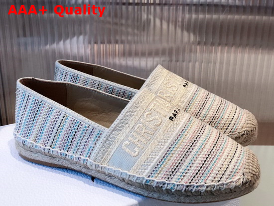 Dior Granville Espadrille Multicolor Dior Or Metallic Thread Embroidered Eotton Replica