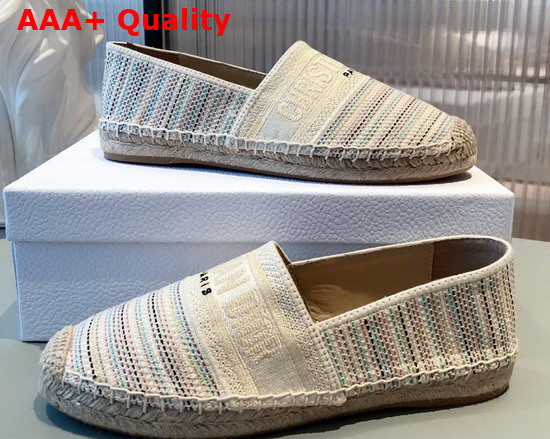 Dior Granville Espadrille Multicolor Dior Or Metallic Thread Embroidered Eotton Replica