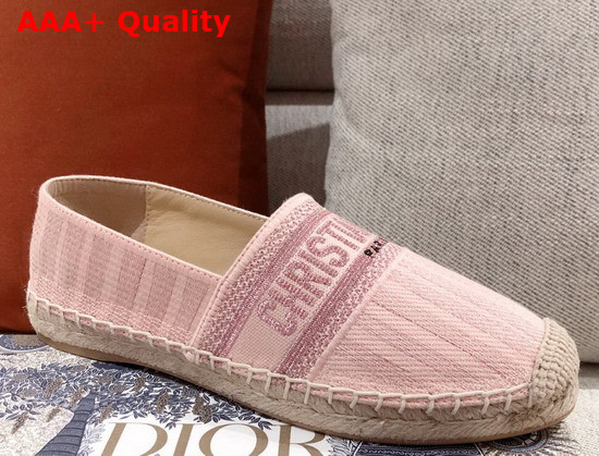 Dior Granville Espadrille Rose Des Vents Metallic Thread Embroidered Cotton Replica