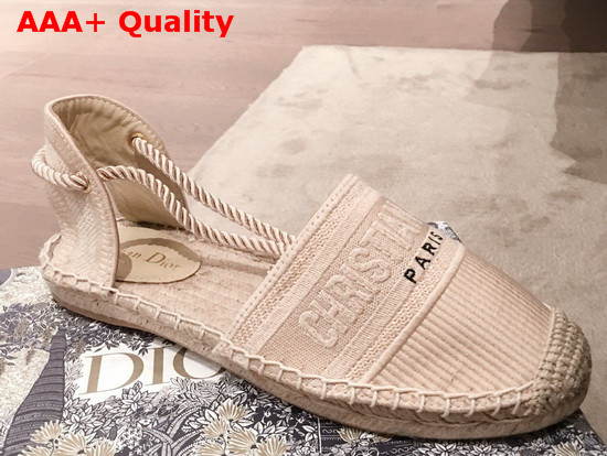 Dior Granville Espadrille in Beige Embroidered Cotton Replica