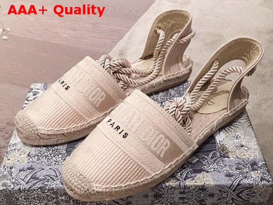 Dior Granville Espadrille in Beige Embroidered Cotton Replica