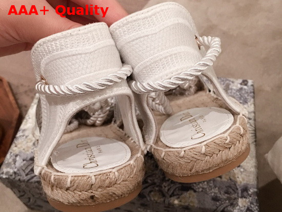 Dior Granville Espadrille in White Embroidered Cotton Replica