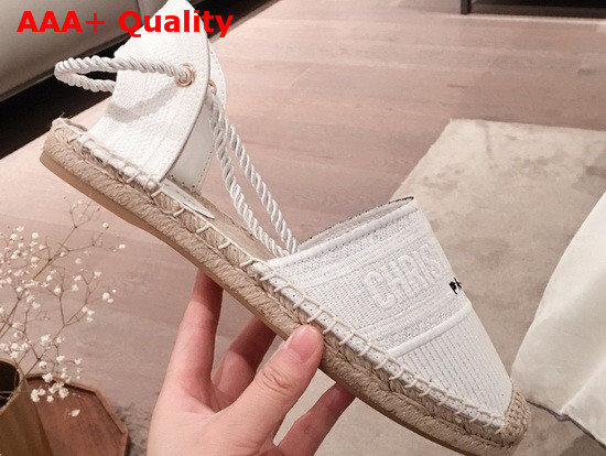 Dior Granville Espadrille in White Embroidered Cotton Replica