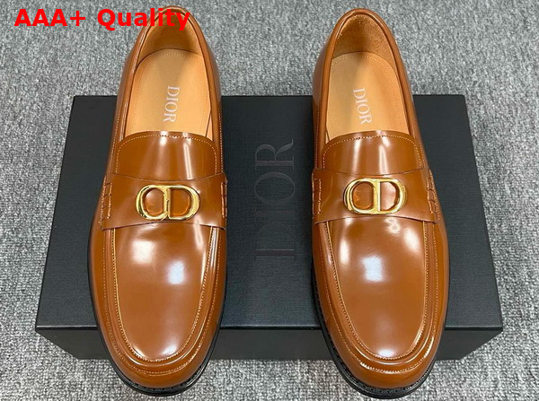 Dior Granville Loafer in Brown Polished Calfskin Replica