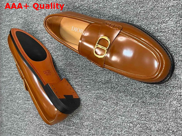 Dior Granville Loafer in Brown Polished Calfskin Replica