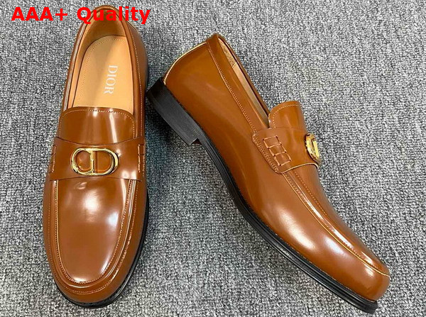 Dior Granville Loafer in Brown Polished Calfskin Replica