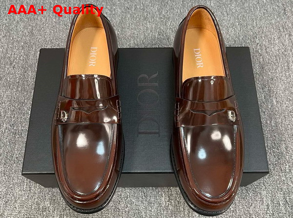 Dior Granville Loafer in Deep Brown Shiny Calfskin Replica