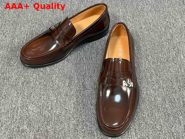 Dior Granville Loafer in Deep Brown Shiny Calfskin Replica