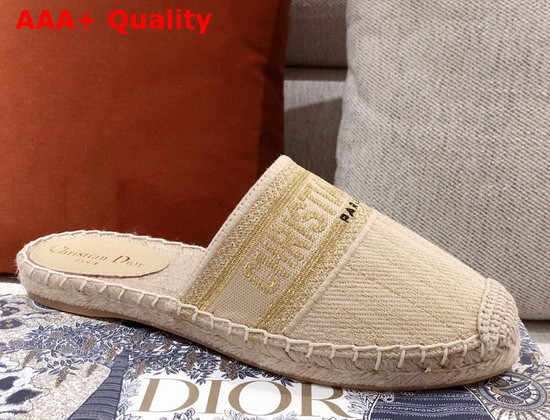 Dior Granville Mule Beige Embroidered Cotton Replica