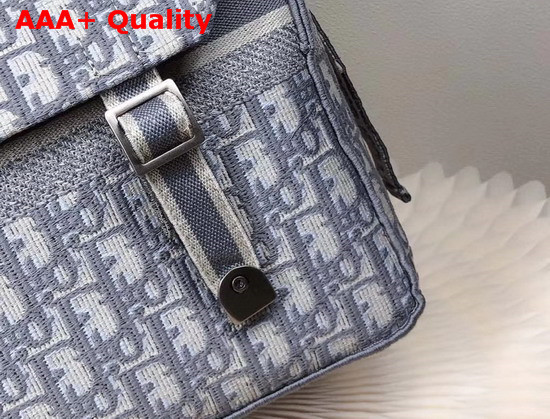 Dior Gray Diorcamp Embroidered Messenger Bag with Dior Oblique Motif Replica