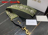 Dior Green Multicolor Camouflage Fully Embroidered Strap Replica