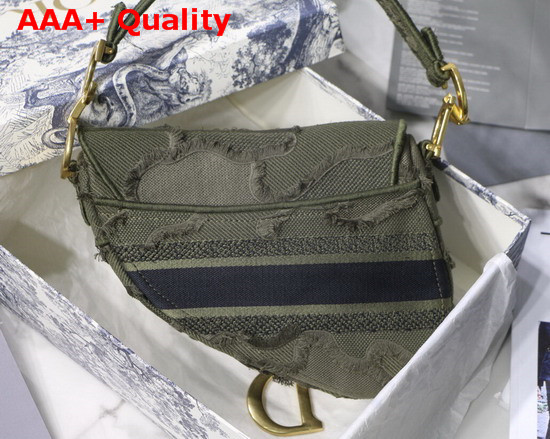 Dior Green Saddle Camouflage Embroidered Canvas Bag Replica