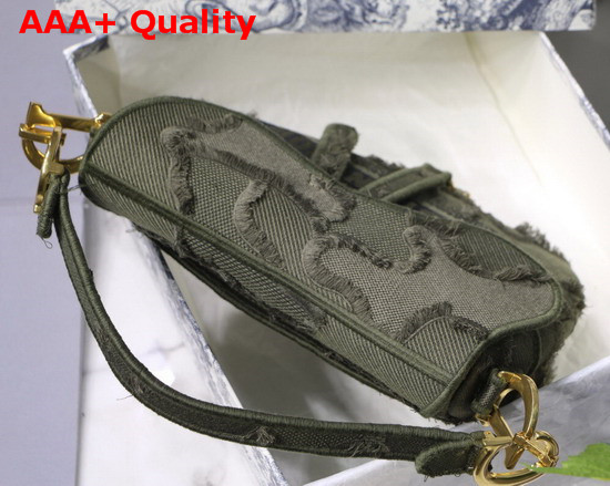 Dior Green Saddle Camouflage Embroidered Canvas Bag Replica