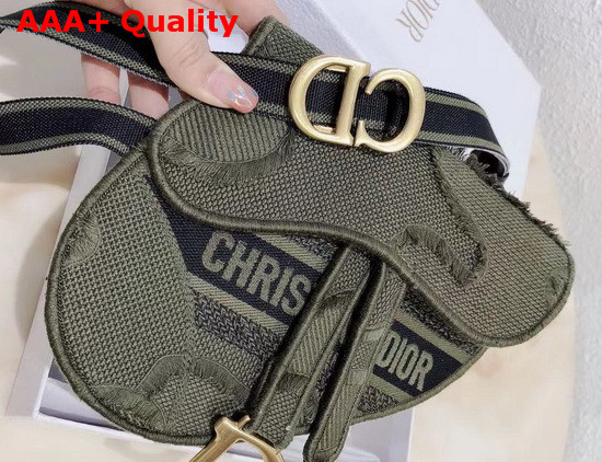 Dior Green Saddle Camouflage Pouch Belt Replica