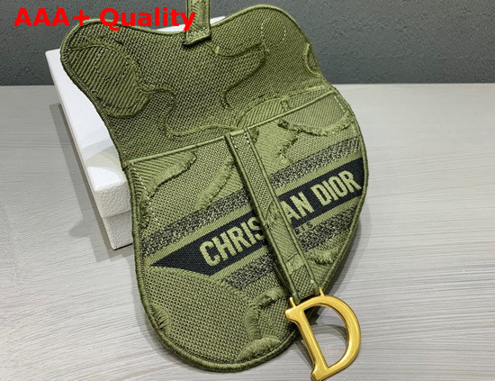 Dior Green Saddle Camouflage Pouch Belt Replica