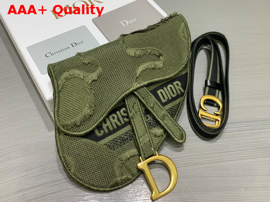 Dior Green Saddle Camouflage Pouch Belt Replica