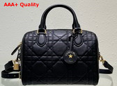 Dior Groove 25 Bag Black Macrocannage Calfskin Replica