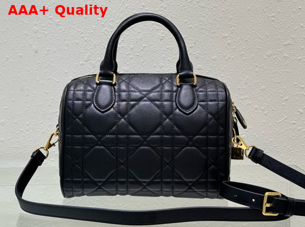 Dior Groove 25 Bag Black Macrocannage Calfskin Replica