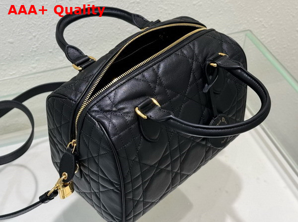 Dior Groove 25 Bag Black Macrocannage Calfskin Replica