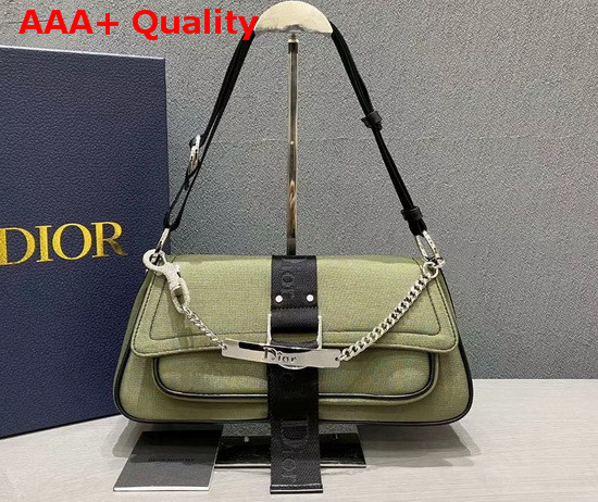 Dior Hardcore Shoulder Bag in Green Silky Canvas Replica