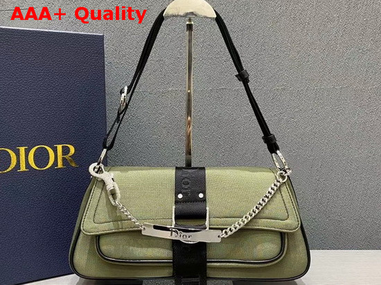 Dior Hardcore Shoulder Bag in Green Silky Canvas Replica