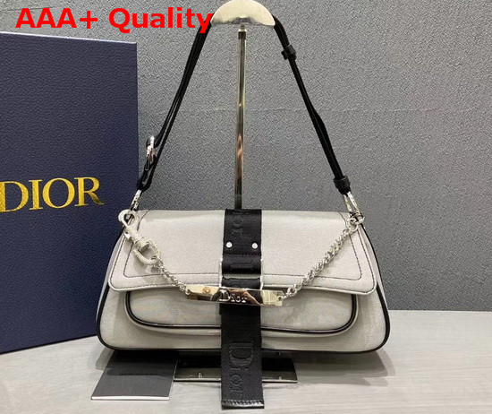 Dior Hardcore Shoulder Bag in Light Grey Silky Canvas Replica