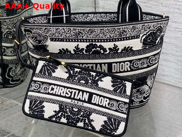 Dior Hat Basket Bag White and Black Butterfly Bandana Embroidery Replica