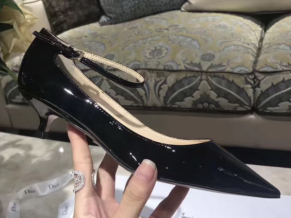 Dior High Heeled Shoe in Black Patent Calfskin Leather For Sale