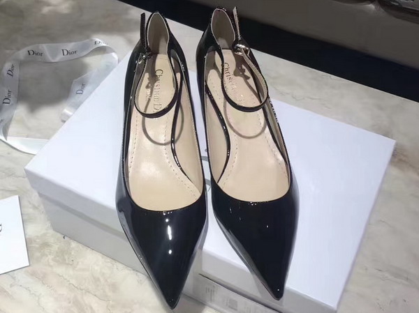 Dior High Heeled Shoe in Black Patent Calfskin Leather For Sale