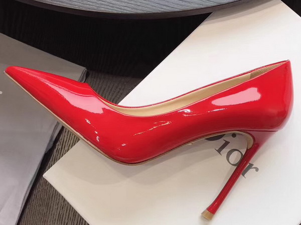 Dior High Heeled Shoe in Red Patent Calfskin Leather Slender 10cm Heel For Sale