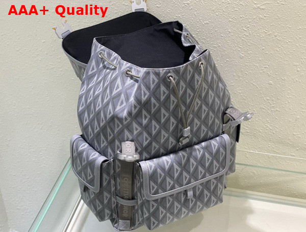 Dior Hit The Road Backpack Dior Gray CD Diamond Canvas Replica