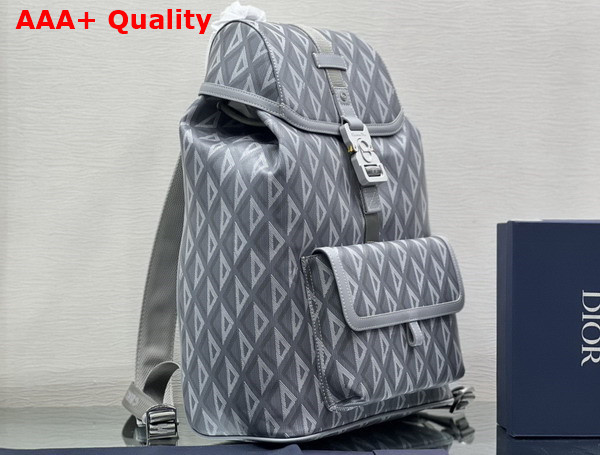 Dior Hit The Road Backpack Dior Gray CD Diamond Canvas and Smooth Calfskin Replica