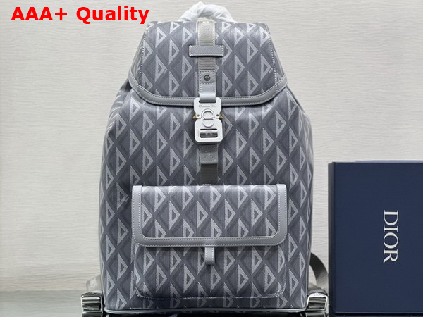 Dior Hit The Road Backpack Dior Gray CD Diamond Canvas and Smooth Calfskin Replica