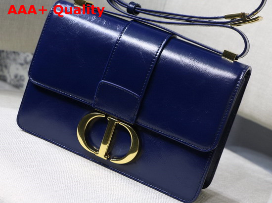 Dior Indigo Blue 30 Montaigne Shiny Crinkled Lambskin Flap Bag Replica