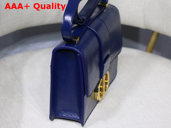 Dior Indigo Blue 30 Montaigne Shiny Crinkled Lambskin Flap Bag Replica