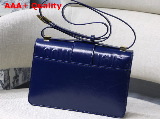 Dior Indigo Blue 30 Montaigne Shiny Crinkled Lambskin Flap Bag Replica