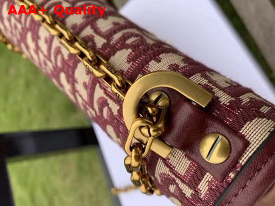 Dior J Adior Flap Bag in Burgundy Dior Oblique Jacquard Canvas Replica